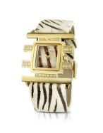 Forzieri Teie - Swarovski Crystal and Zebra Hair-Calf Band Dress Watch