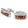 Forzieri Three Orange Square Stones Cufflinks