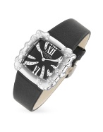 Forzieri Tigra - Swarovski Crystal Frame Black Dress Watch