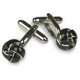 Tresse - Silver Plated Black Knot Cufflinks