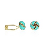 Forzieri Turquoise Knot Gold Plated Classic Cuff links