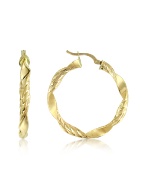 Forzieri Twisting 14K Yellow Gold Hoop Earrings