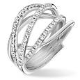 Forzieri Twisting 18K White Gold Diamond Right Hand Ring
