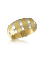 Two-tone 14K Hollow Gold Band Ring