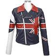 Forzieri Union Jack Flag Men` Genuine Leather Jacket