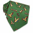 Forzieri Waterfowl Emerald Green Twill Silk Tie