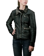 Forzieri Women` Black Multi-pocket Sheepskin Jacket