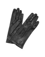 Women` Black Unlined Italian Leather Gloves