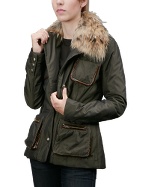 Forzieri Women` Brown Fur-Collar Multi-pocket Jacket