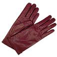 Forzieri Women` Burgundy Cashmere Lined Italian Leather Gloves