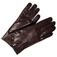 Forzieri Women` Cashmere Lined Dark Brown Italian Leather Gloves