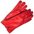 Forzieri Women` Cashmere Lined Red Italian Leather Gloves