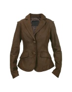 Forzieri Women` Dark Brown Leather Fitted Jacket