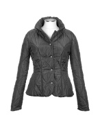 Forzieri Women` Metallic Black Quilted Jacket