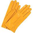 Women` Ocher Unlined Italian Leather Gloves