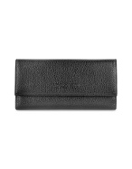 Women` Pebble Italian Leather Clutch Wallet