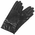 Women` Silk Lined Italian Leather Gloves w/Swarovski