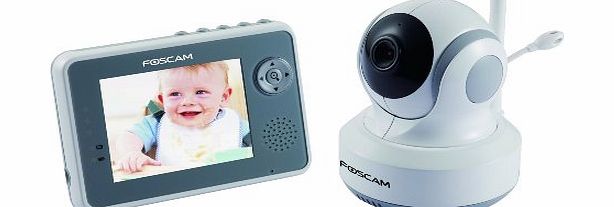 FBM3501 Digital Video Baby Monitor - 2.4 Ghz with Pan/Tilt, Nightvision and Two-Way Audio/Video Camera with 3.5-Inch LCD (White/Gray)