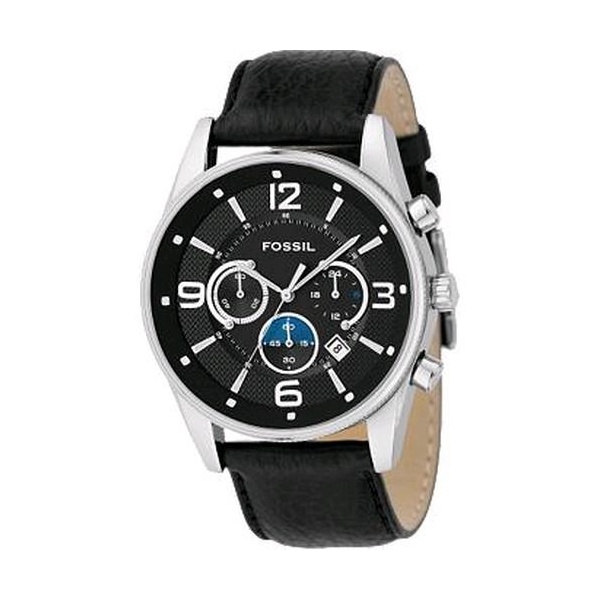 Fossil Black Leather Watch FS4387