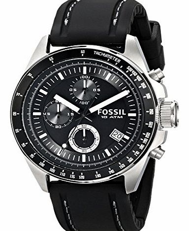 Fossil CH2573 Gents Decker Black Rubber Strap Black Dial Chronograph Watch