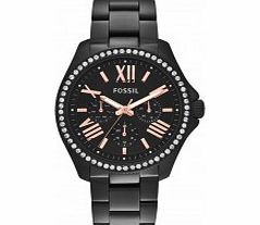 Fossil Ladies Cecile Black Steel Chronograph Watch