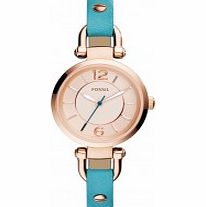 Fossil Ladies Georgia Dragonfly Leather Strap