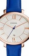 Fossil Ladies Jacqueline Blue Leather Strap Watch