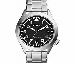 Fossil Mens Aeroflite Black Silver Watch