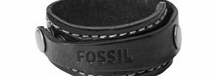Fossil Mens Black Cuff Bracelet