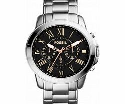 Fossil Mens Grant Silver Chronograph Watch