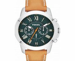 Fossil Mens Grant Tan Steel Bracelet Chronograph