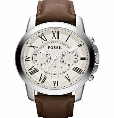 Fossil Mens Quartz Watch Grant FS4735 with Leather Strap