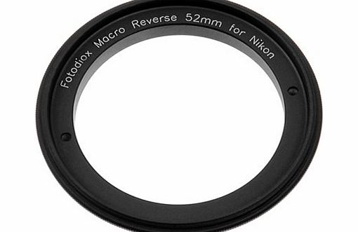 Fotodiox RB2A 52mm Filter Thread Lens, Macro Reverse Ring Camera Mount Adapter, for Nikon D1, D1H, D1X, D2H, D2X, D2Hs, D2Xs, D3, D3X, D3s, D4, D100, D200, D300, D300S, D700, D800, D800E, D40, D50, D6