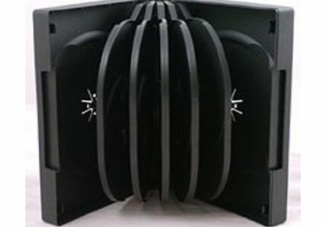 Four Square Media 10 X CD DVD / BLU RAY 39mm Black DVD 12 Way Case for 12 Disc - Pack of 10