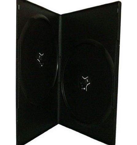 Four Square Media 50 X Double Slimline DVD Black Case 7mm Spine - Pack of 50