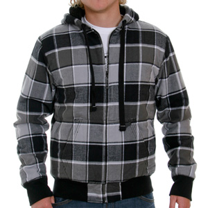 Davies Fleece lined flannel jacket - Black