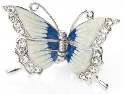 Fox Jewellery BLUE and WHITE ENAMEL BUTTERFLY