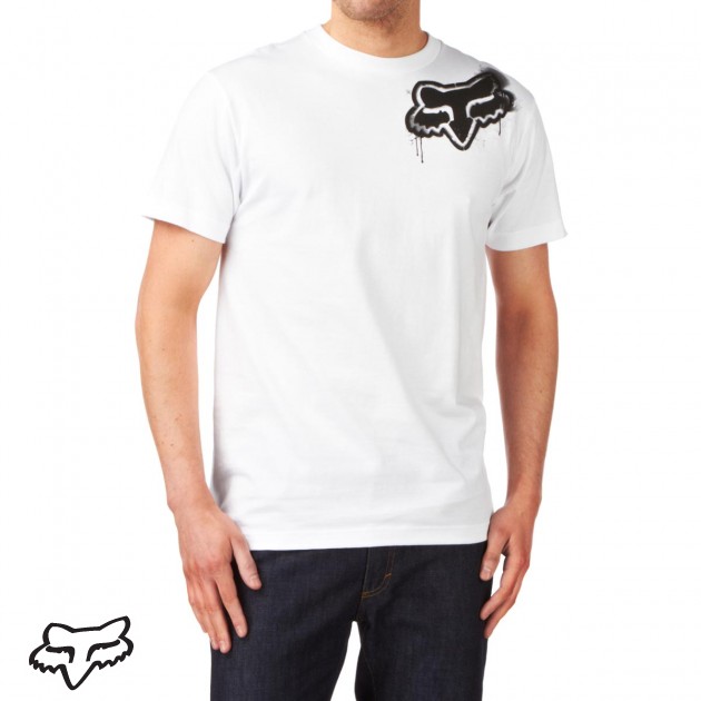 Fox Mens Fox Stencilled Head T-Shirt - White