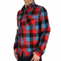 Fox Racing Mens Fox Racing Skeptic Flannel Shirt Flame Red