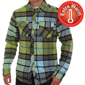 Timewarp Quilt lined flannel shirt - Spearmint
