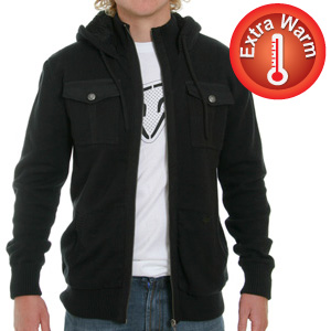 Triumph Fleece lined hooded knit - Black