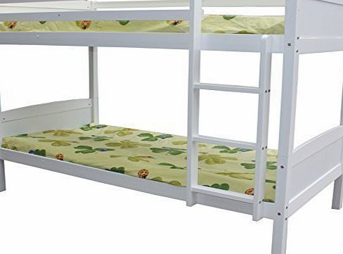 FoxHunter 3FT Bunk Bed Wooden Frame Children Sleeper No Mattress Single White Furniture New