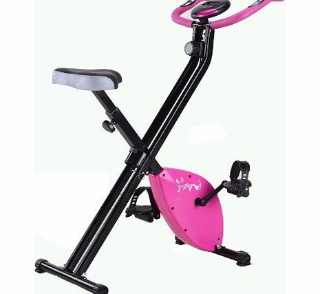 FoxHunter Exercise Bike Folding Foldable Magnetic X-Bike Fitness Cardio Workout Trainer Weight Loss Machine Purple