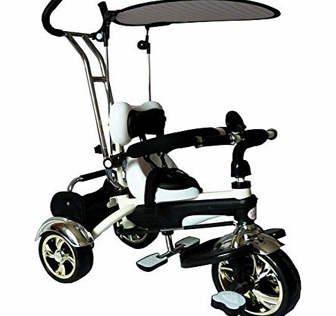 FoxHunter Kids Child Children Kids Trike Tricycle 3 Wheel 4 In 1 Bike Ride On Parent Handle White FHBT001 New