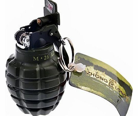 Foxnovo No.803 Distinctive Grenade-shaped Butane Lighter with Key Buckle (Army Green)