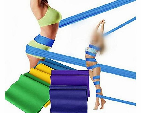 Foxnovo 1.5m Durable Yoga Pilates Rubber Stretch Resistance Band Exercise Fitness Band Belt (Random Color)