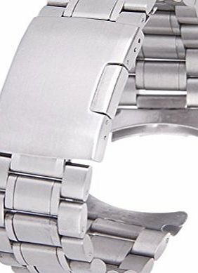 Foxnovo 20mm Stainless Steel Solid Links Bracelet Watch Band with 4pcs Watch Pins Spring Bars (Silver)