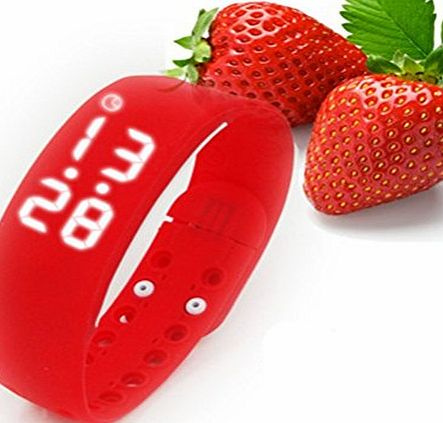 Foxnovo Waterproof 3D Sensor LED Calorie Pedometer USB Sports Smart Bracelet Watch(Red)