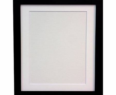 Frames by Post 25 mm Wide H7 Picture Photo Frame with White Mount 12 x 10-inch for Pic Size 10 x 8-inch, Black