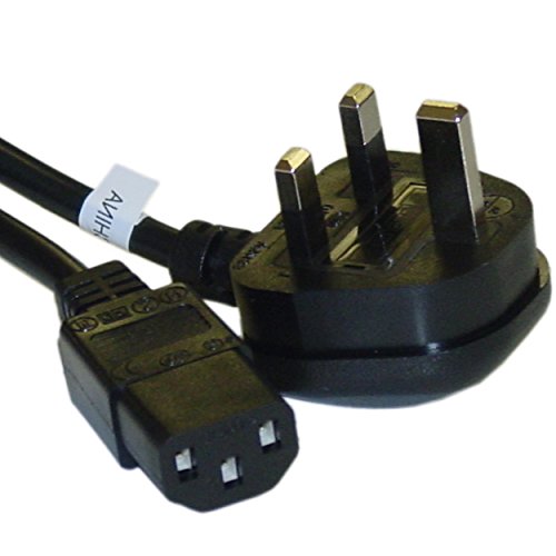 Frames UK 2m IEC C13 Mains Power Cable UK Plug Lead Cord For Kettle Pc Monitor and Printer